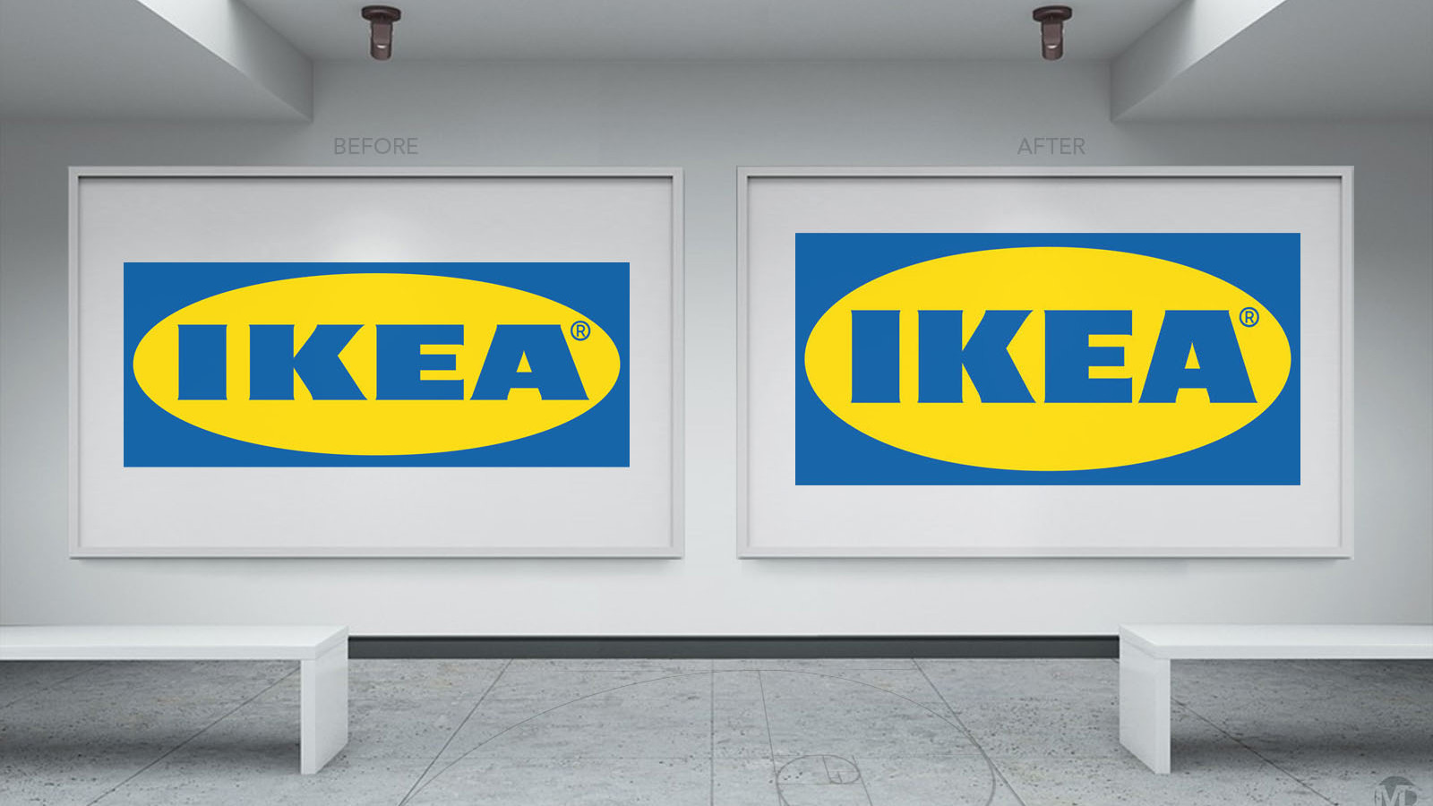 Märklig proportion på Ikeas logotyp