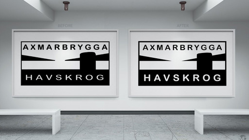 Axmar Bryggas balans och typografi