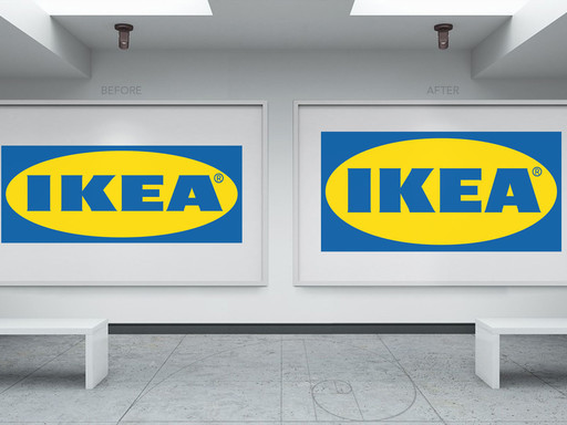 Märklig proportion på Ikeas logotype