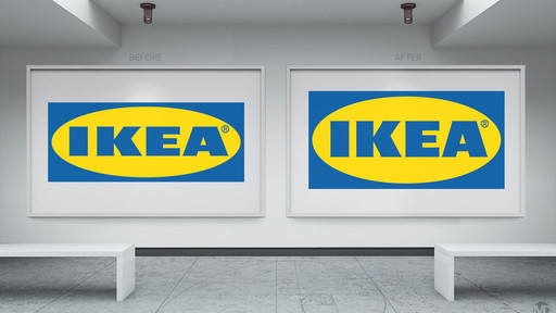 Märklig proportion på Ikeas logotype